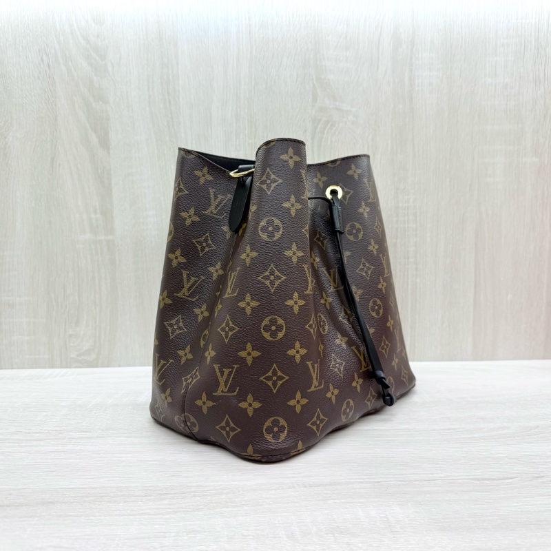 LV原花黑色邊Neo Neo束口水桶包MM M44020-3