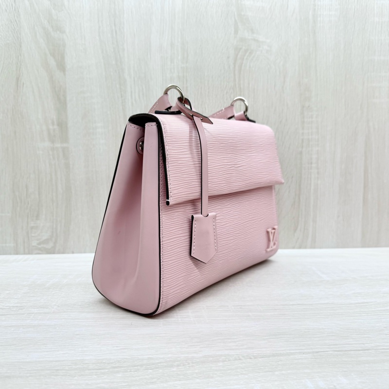 LV EPI CLUNY BB 芭蕾粉手提肩背下蓋包-4