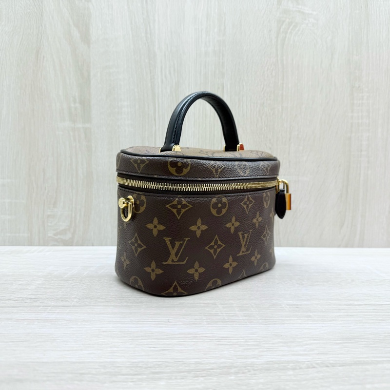 LV雙色原花Vanity PM手提側背化妝箱包 M45165-3