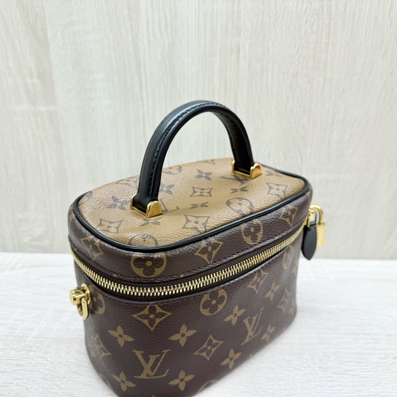 LV雙色原花Vanity PM手提側背化妝箱包 M45165-4