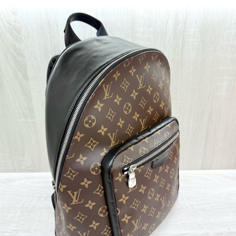 LV原花拼黑皮革JOSH拉鍊後背包M45349-4