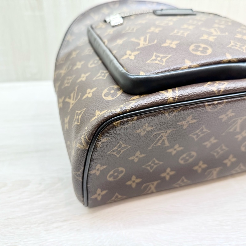 LV原花拼黑皮革JOSH拉鍊後背包M45349-7