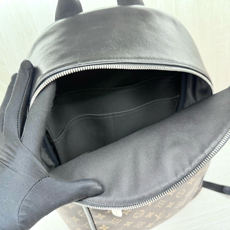LV原花拼黑皮革JOSH拉鍊後背包M45349-12
