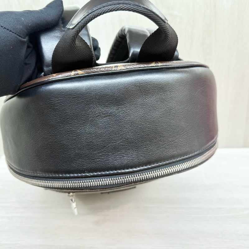 LV原花拼黑皮革JOSH拉鍊後背包M45349-15