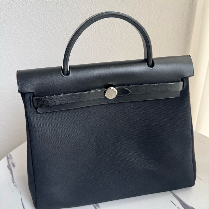 Hermes黑米帆布一代herbag 兩用❤️❤️-1
