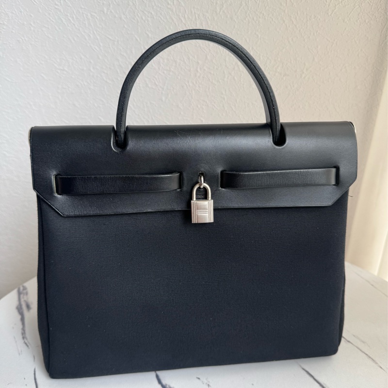 Hermes黑米帆布一代herbag 兩用❤️❤️-2