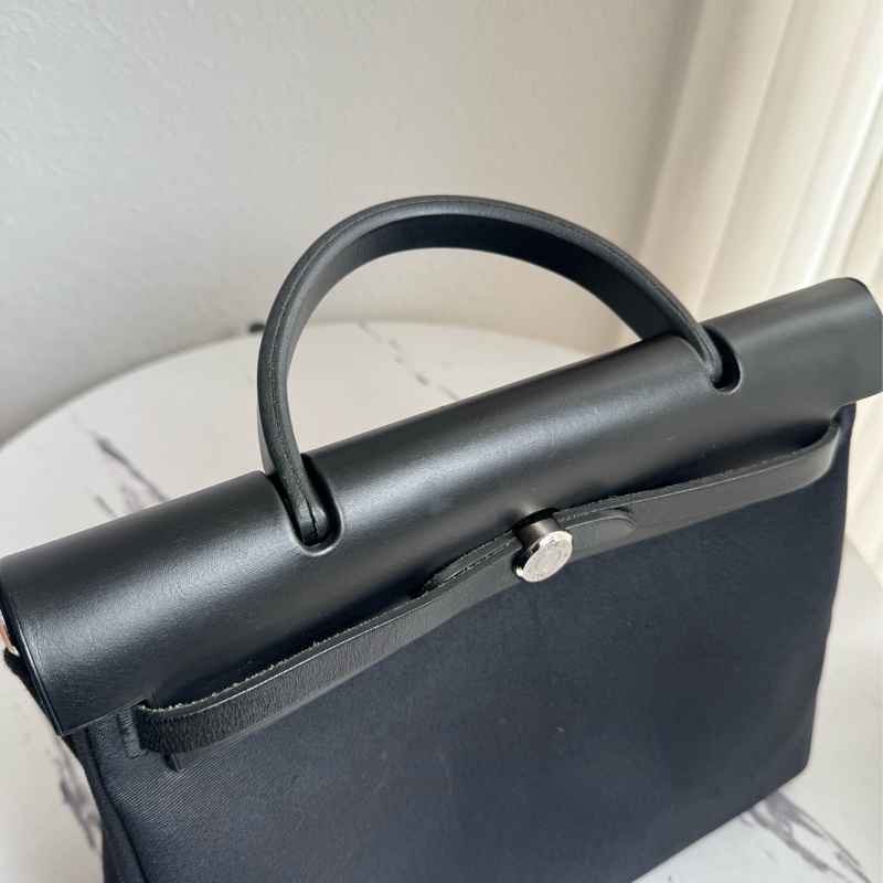 Hermes黑米帆布一代herbag 兩用❤️❤️-6