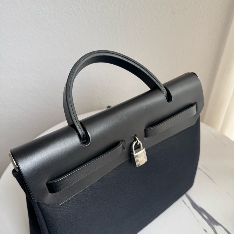 Hermes黑米帆布一代herbag 兩用❤️❤️-7