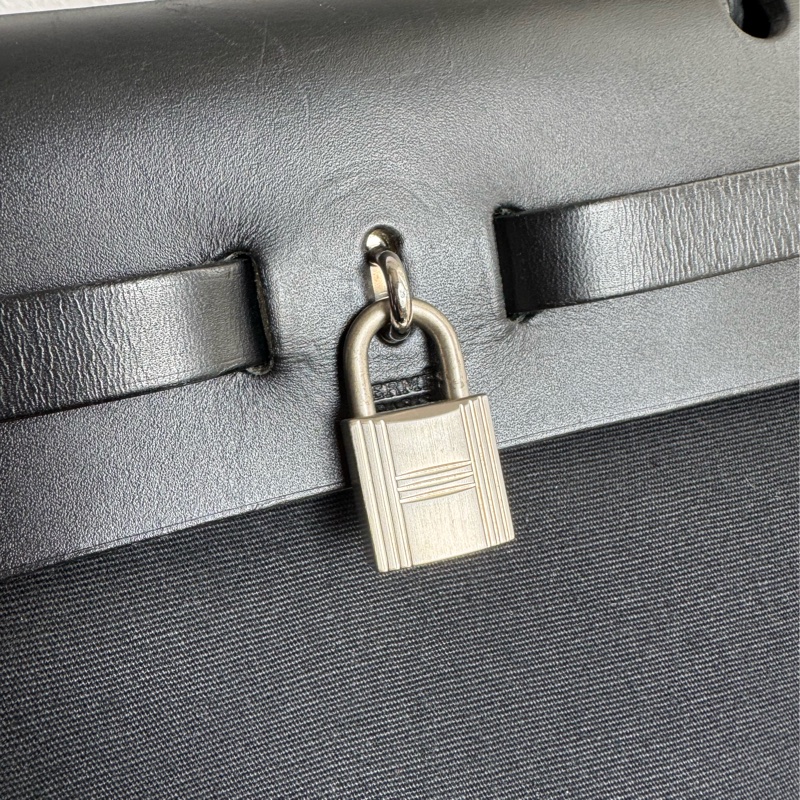 Hermes黑米帆布一代herbag 兩用❤️❤️-9