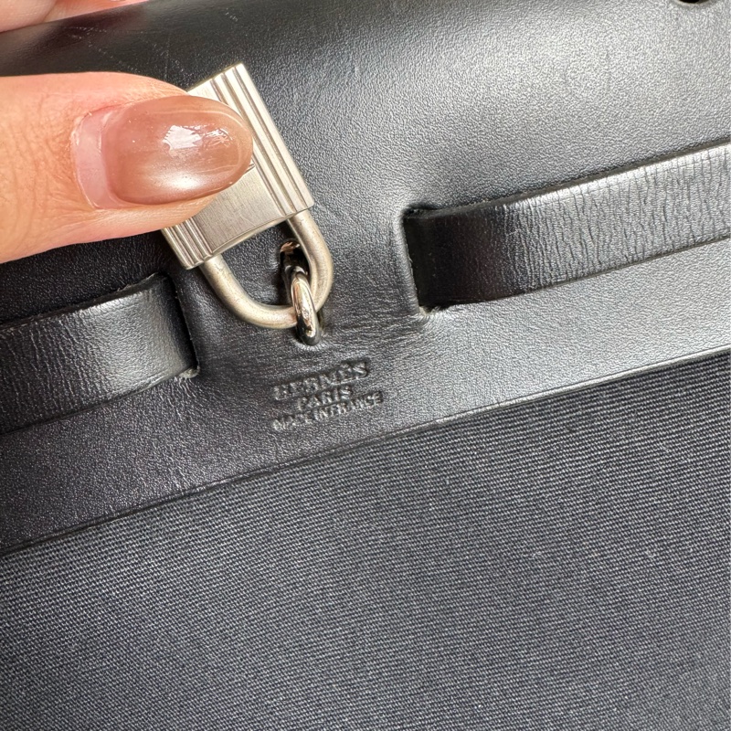Hermes黑米帆布一代herbag 兩用❤️❤️-11