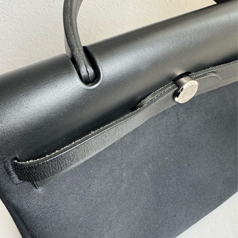 Hermes黑米帆布一代herbag 兩用❤️❤️-14