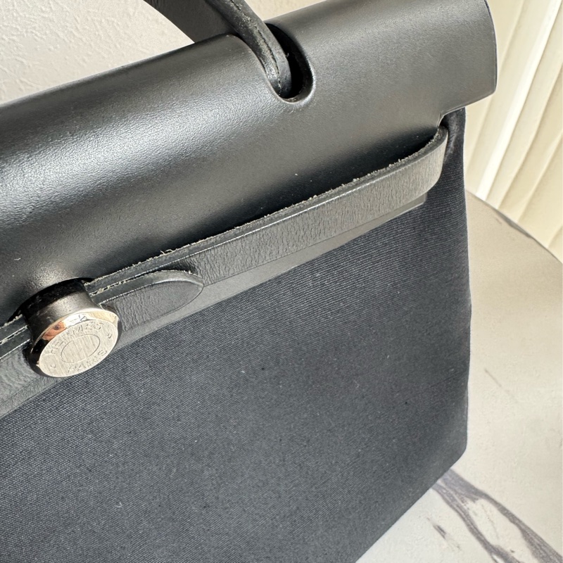 Hermes黑米帆布一代herbag 兩用❤️❤️-15