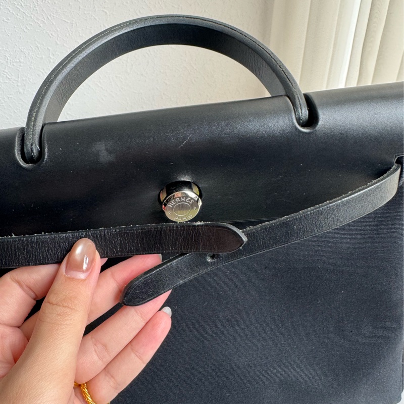 Hermes黑米帆布一代herbag 兩用❤️❤️-18