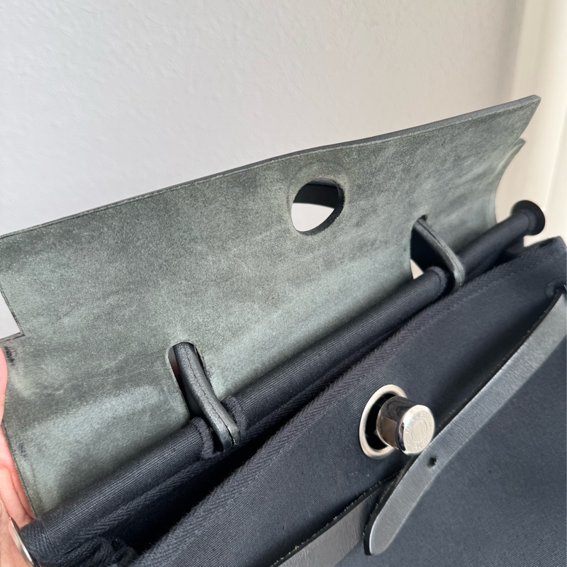 Hermes黑米帆布一代herbag 兩用❤️❤️-25