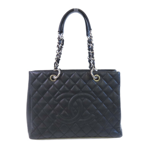 CHANEL 牛皮皮革GST銀扣鏈帶肩背袋