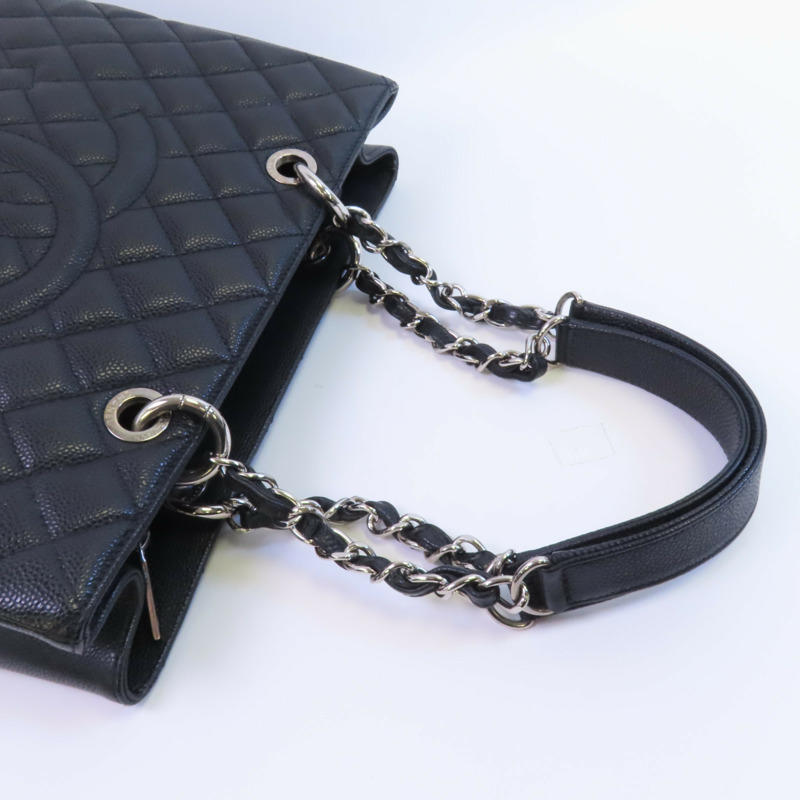 CHANEL 牛皮皮革GST銀扣鏈帶肩背袋-4