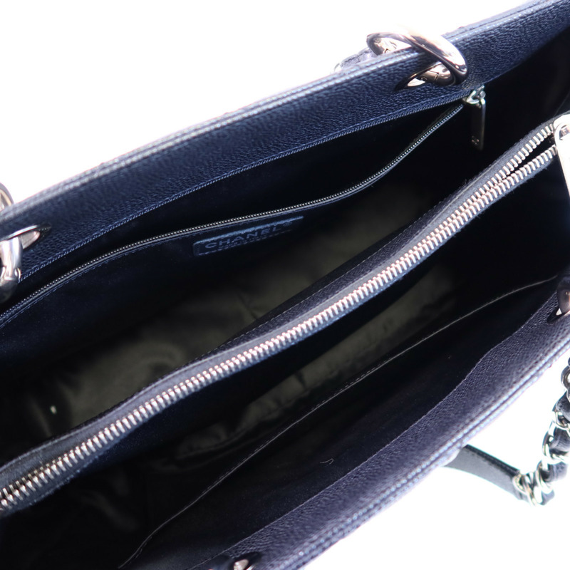 CHANEL 牛皮皮革GST銀扣鏈帶肩背袋-11