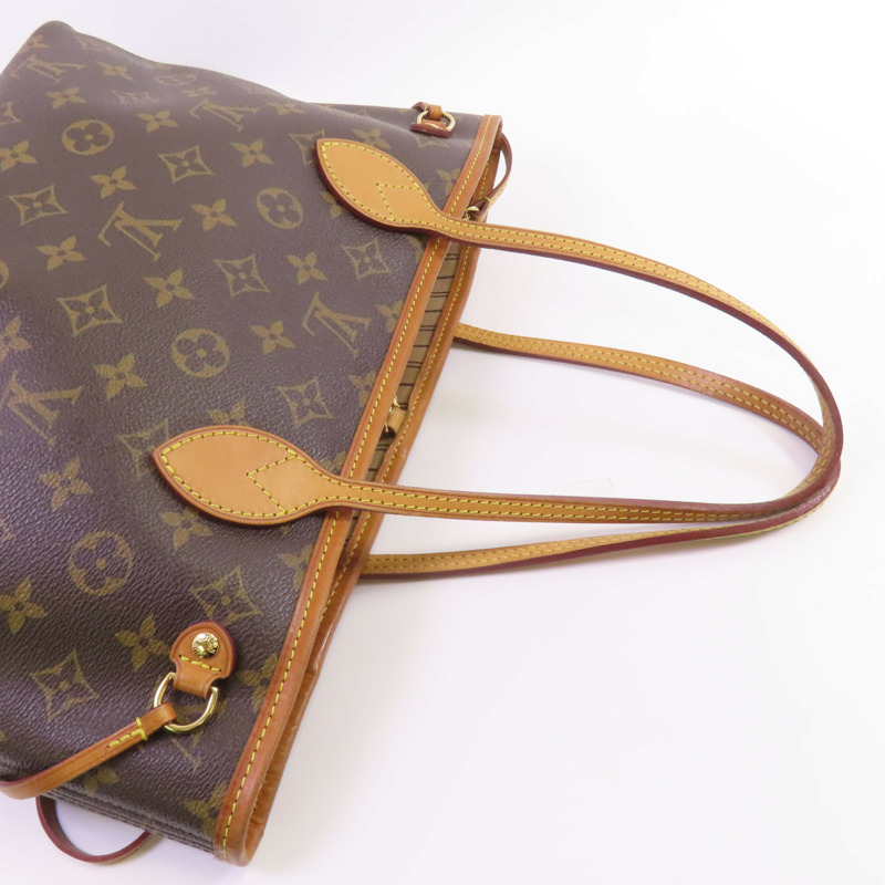 LOUIS VUITTON Monogram Neverfull PM金扣肩背袋-4