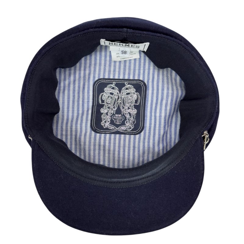 HERMES Belle-Ile Chaîne d'Ancre 豬鼻子🐽 純羊絨 報童帽-7