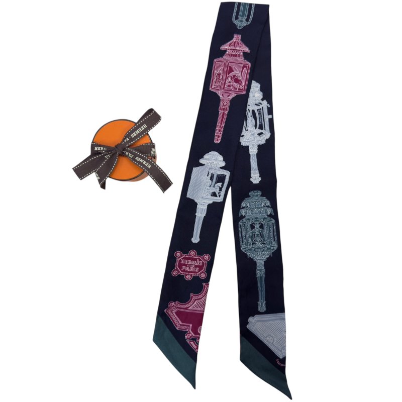 Hermes Merveilleuses Lanternes Twilly 幼絲巾-0