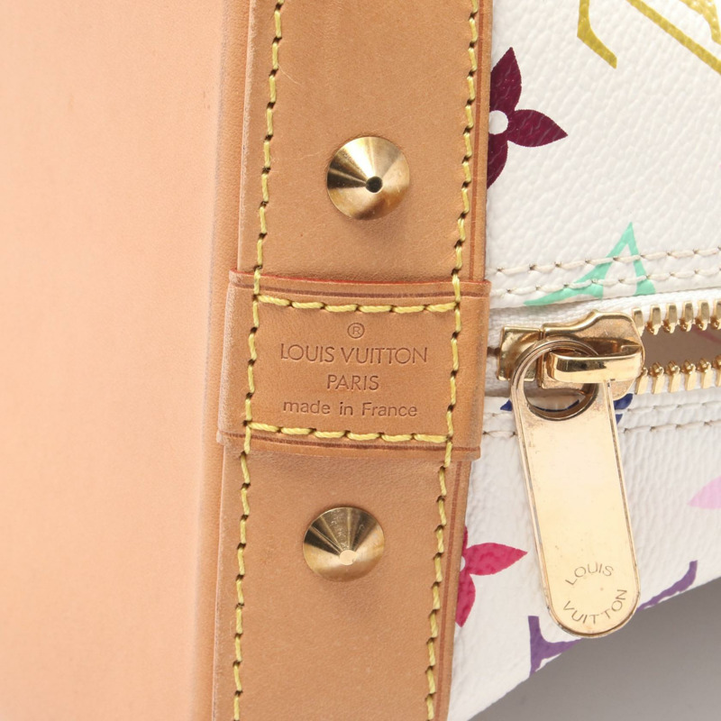 路易威登 Alma 手提包 M92647 Monogram Multicolor 帆布皮革 白色二手-3