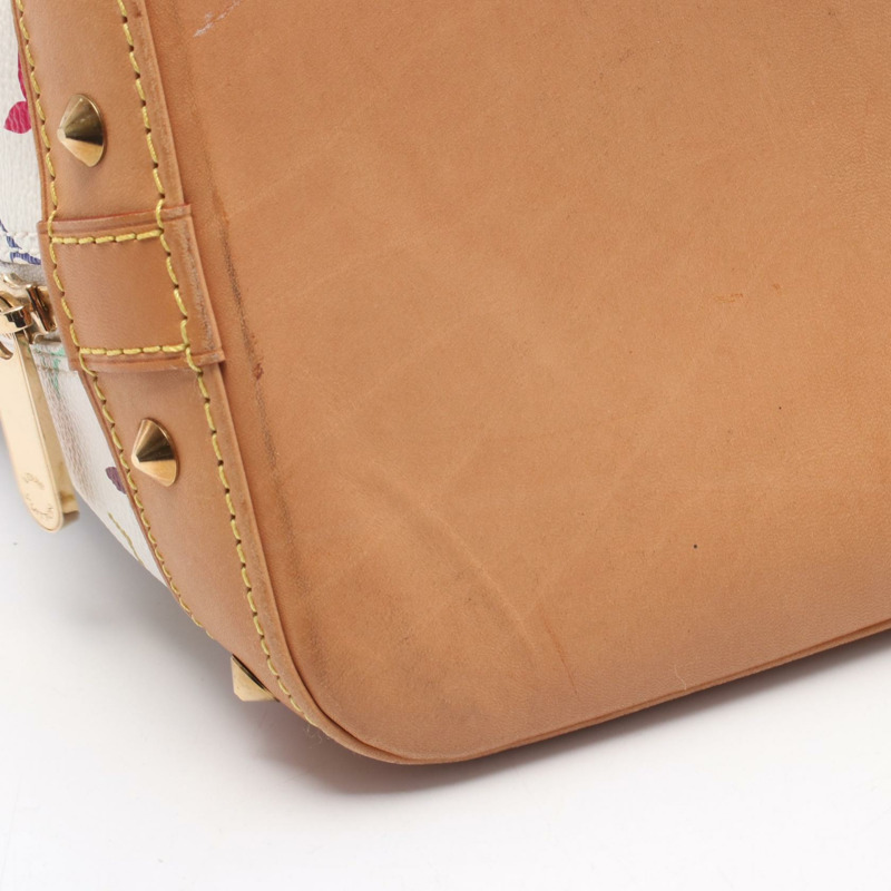 路易威登 Alma 手提包 M92647 Monogram Multicolor 帆布皮革 白色二手-6