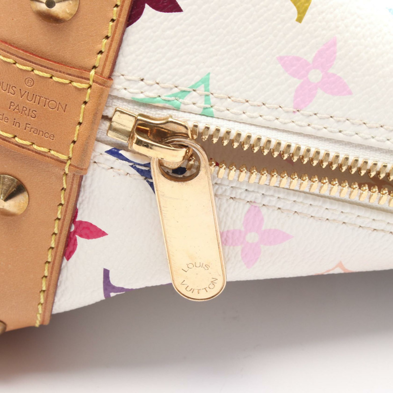 路易威登 Alma 手提包 M92647 Monogram Multicolor 帆布皮革 白色二手-7