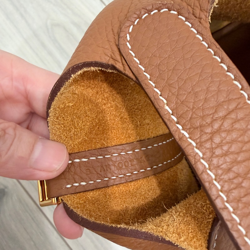 (Hermes愛馬仕 )picotin金剛色 金棕金釦水桶包 95新 菜籃子 18-20