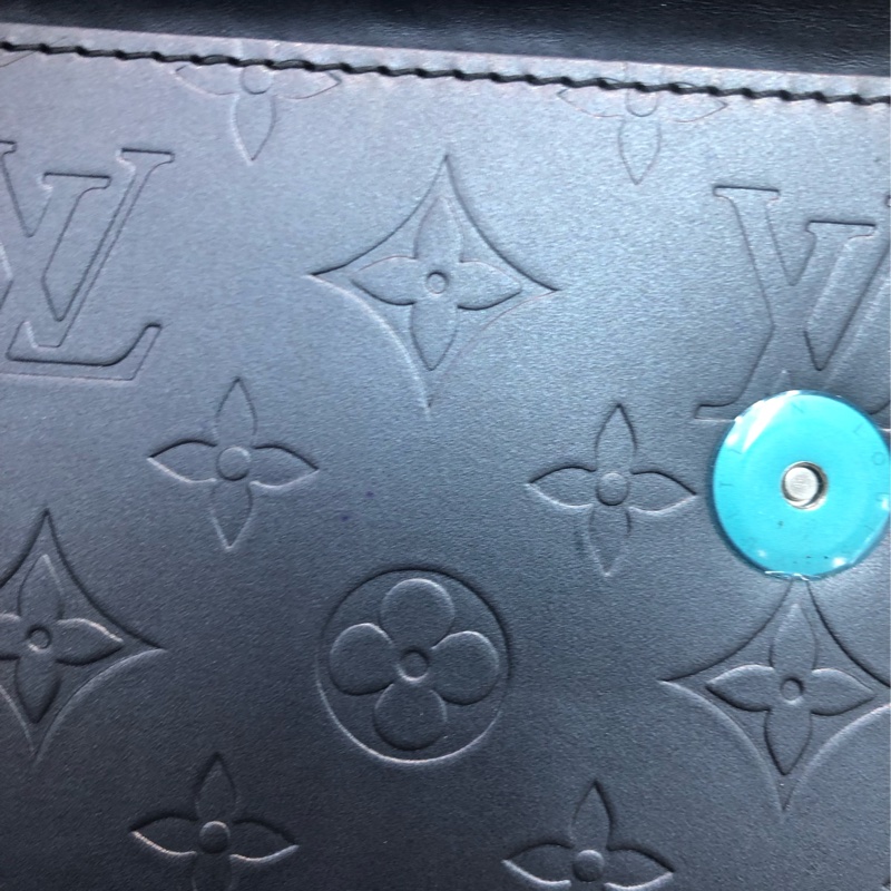 LV 灰藍色珠光皮 壓紋 老花 單肩包 XB908-10