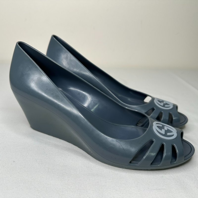 GUCCI 雙G藍色膠鞋-3