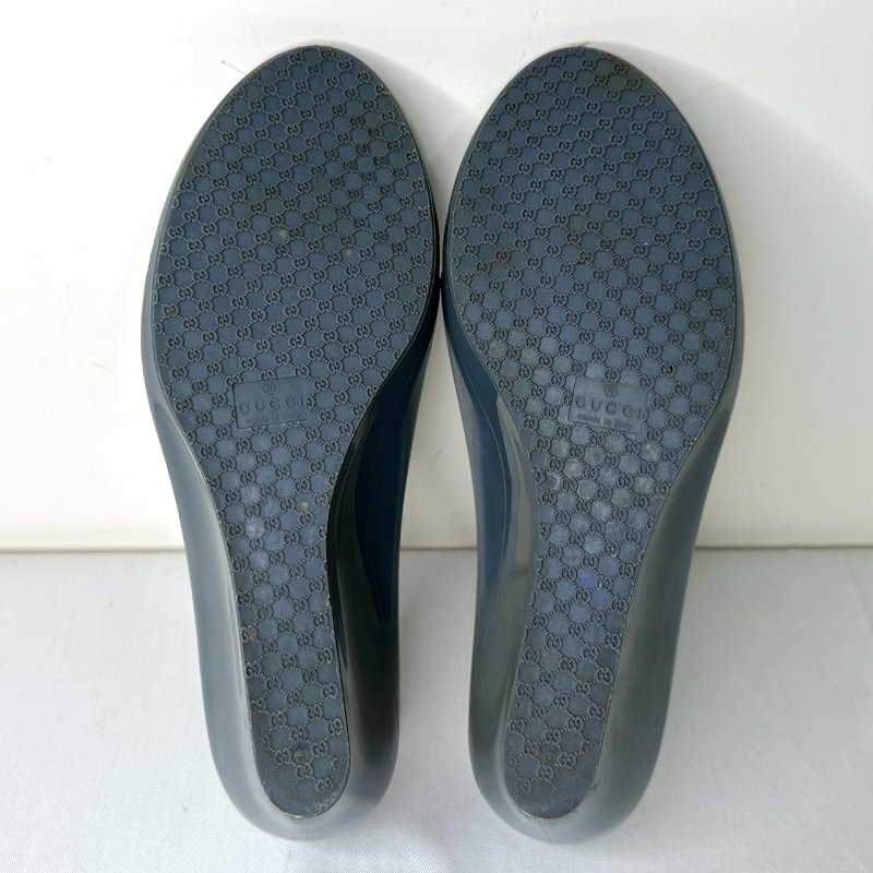GUCCI 雙G藍色膠鞋-5