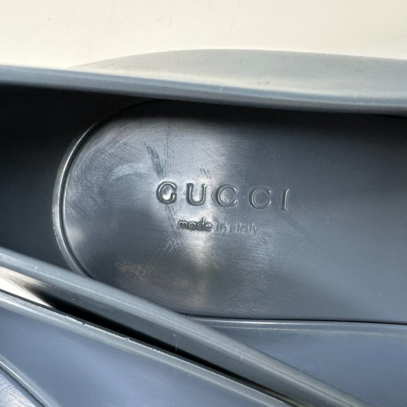 GUCCI 雙G藍色膠鞋-6