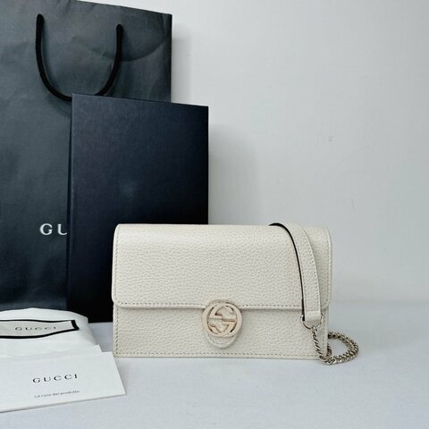 GUCCI 全新奶油白鏈帶WOC