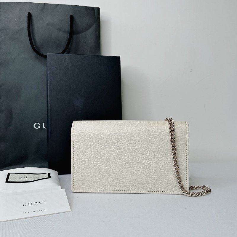 GUCCI 全新奶油白鏈帶WOC-1