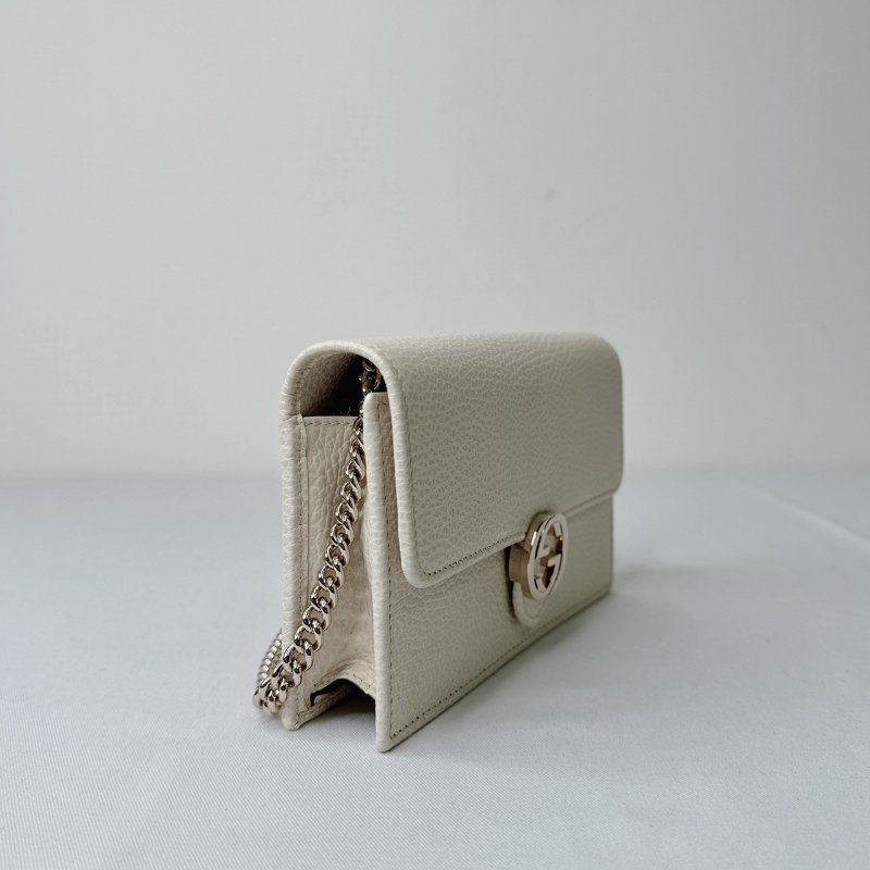 GUCCI 全新奶油白鏈帶WOC-3