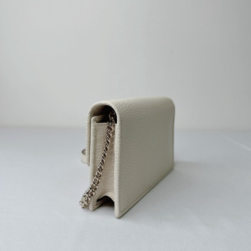 GUCCI 全新奶油白鏈帶WOC-5