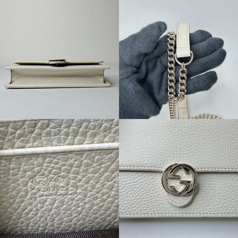 GUCCI 全新奶油白鏈帶WOC-9