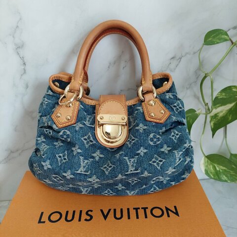 LV M95020  牛仔包🌈現貨實拍🌈 單寧牛仔布手提元寶包~二手
