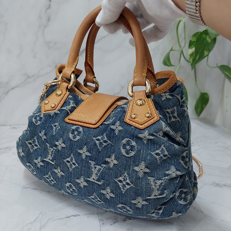 LV M95020  牛仔包🌈現貨實拍🌈 單寧牛仔布手提元寶包~二手-18