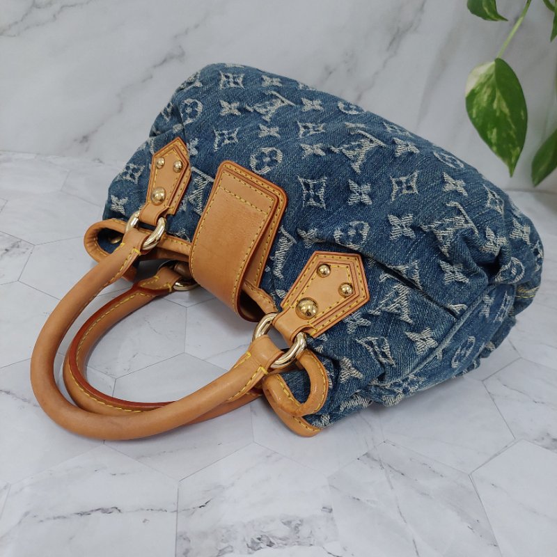 LV M95020  牛仔包🌈現貨實拍🌈 單寧牛仔布手提元寶包~二手-22