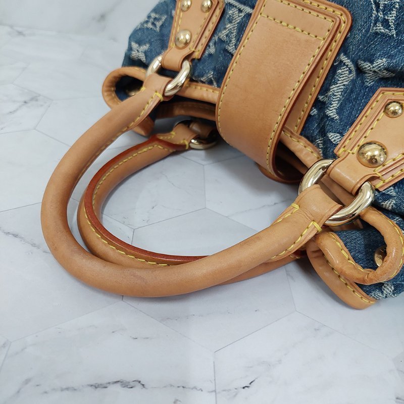 LV M95020  牛仔包🌈現貨實拍🌈 單寧牛仔布手提元寶包~二手-23