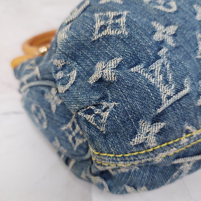 LV M95020  牛仔包🌈現貨實拍🌈 單寧牛仔布手提元寶包~二手-29