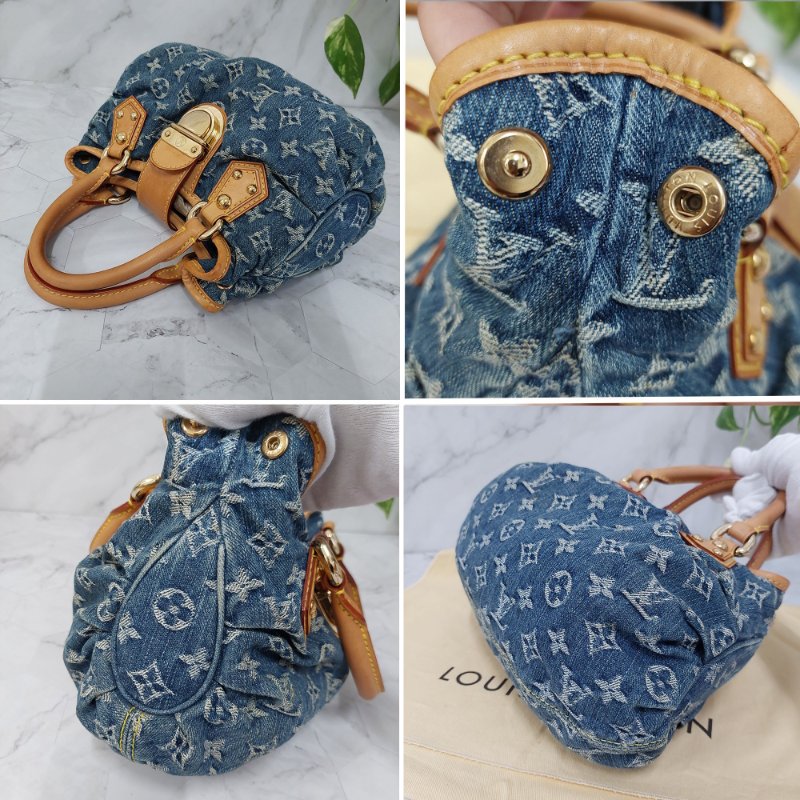 LV M95020  牛仔包🌈現貨實拍🌈 單寧牛仔布手提元寶包~二手-70