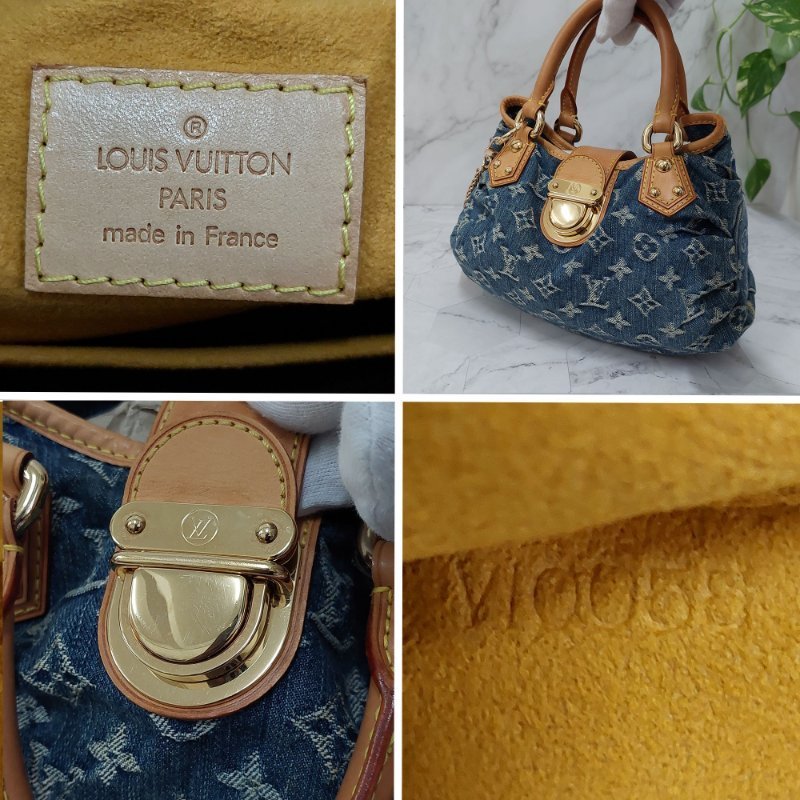 LV M95020  牛仔包🌈現貨實拍🌈 單寧牛仔布手提元寶包~二手-72