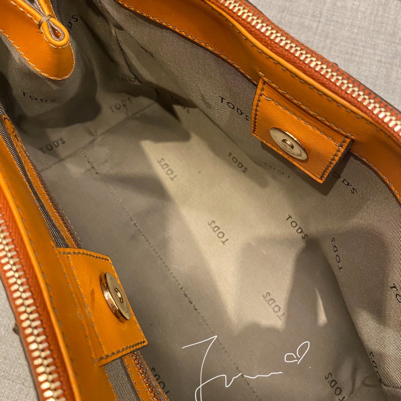 TOD'S 手提包/付肩帶/雙拉鍊D Bag/經典橘-7