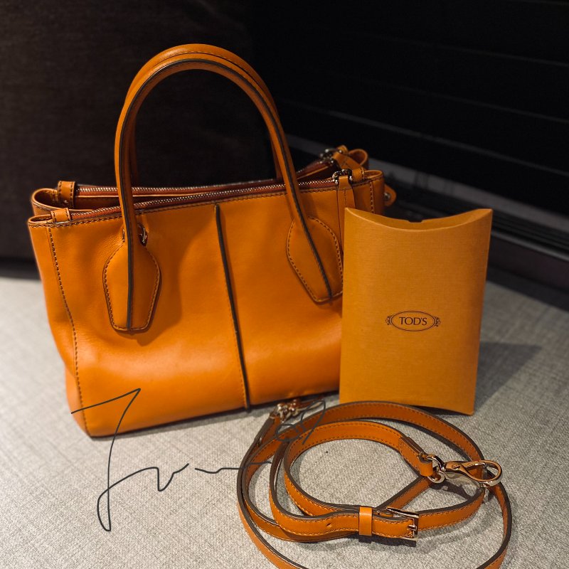TOD'S 手提包/付肩帶/雙拉鍊D Bag/經典橘-10