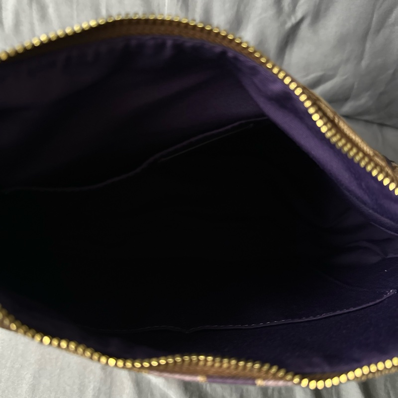 Coach 原色帆布 × 深紫色皮革肩帶 手提 / 肩背-10