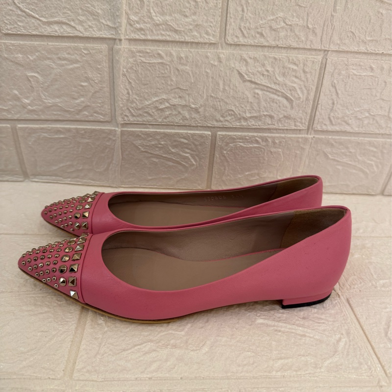 Gucci粉色銀卯釘娃娃鞋 34.5號-4