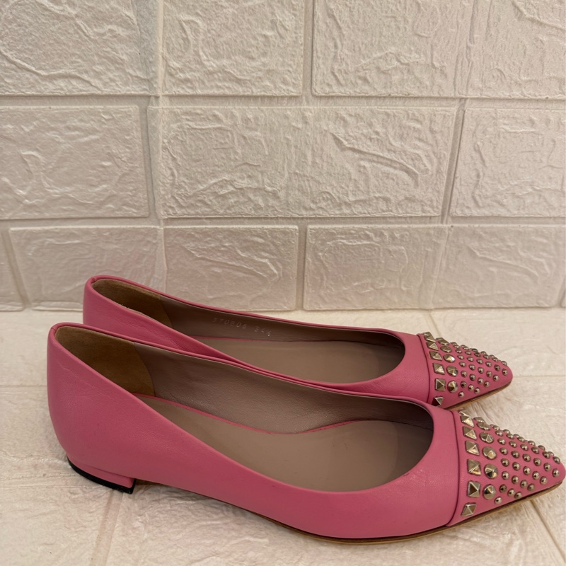 Gucci粉色銀卯釘娃娃鞋 34.5號-5