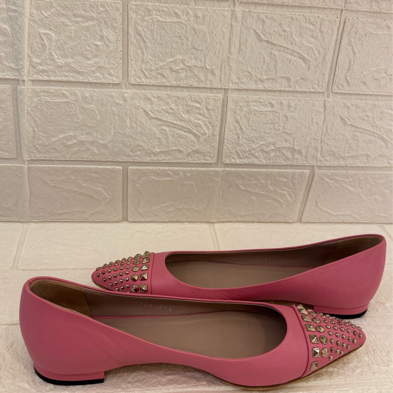 Gucci粉色銀卯釘娃娃鞋 34.5號-13